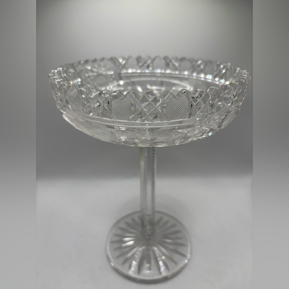 Vintage Lead Crystal Pedestal Candy Dish